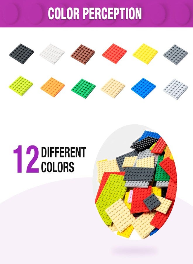 MANNIDOO 110 Pieces Classic Building Plates, 11 Sizes Small Baseplates Multipacks - Compatible with All Major Brands Building Pieces, Flat Platform Base for Moc Building, 12 Colors - Image 4